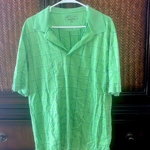 Men’s extra large green polo with black and gray checkers.